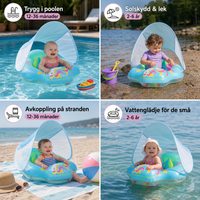 Solskydds-Babyring — Uppblåsbar Sitsring med Soltak