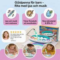 Glödpenna för barn — Rita med ljus och musik