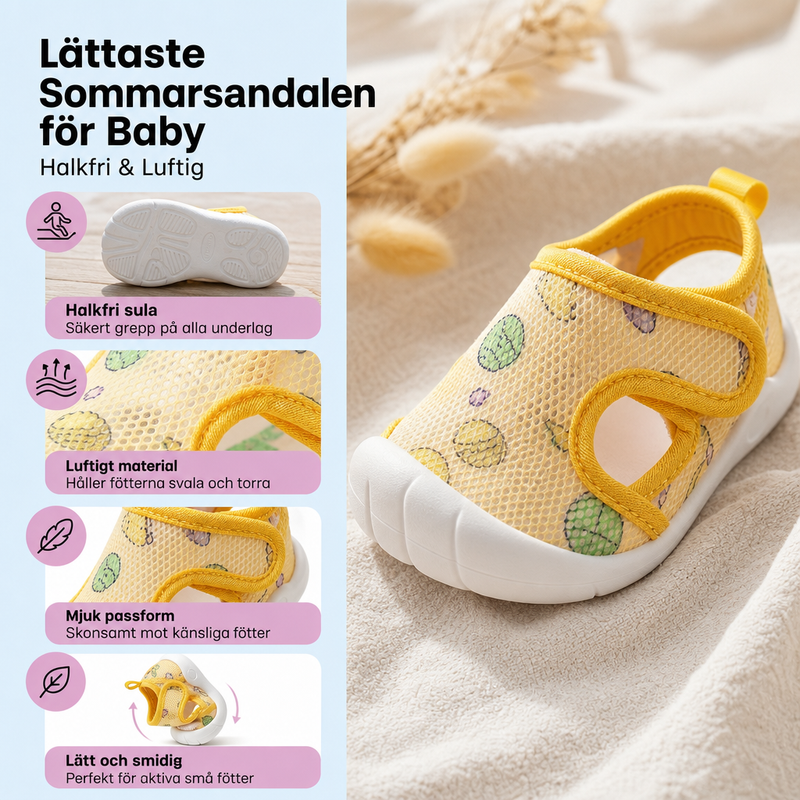 Lättaste Sommarsandalen för Baby — Halkfri & Luftig