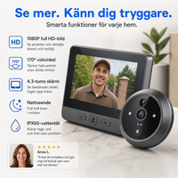 SafeView Dörrkamera – Trådlös med 170° Vidvinkel & Skärm