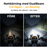 DualBeam Motorcykelstrålkastare – Vit/Amber LED för alla väder