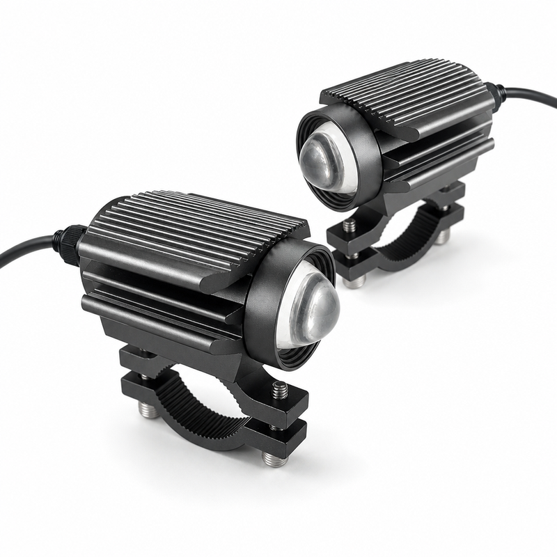 DualBeam Motorcykelstrålkastare – Vit/Amber LED för alla väder
