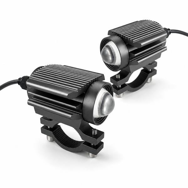 DualBeam Motorcykelstrålkastare – Vit/Amber LED för alla väder